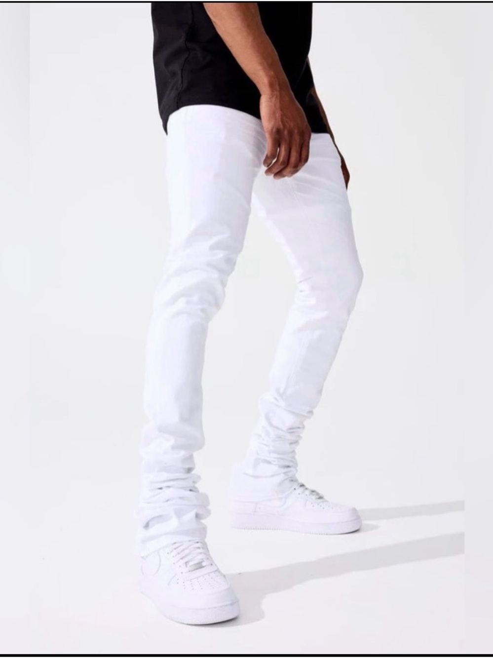 Jordan Craig Martin Stacked Men’s extra length White Distressed Jeans
